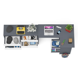 Комод Мори 1200 6 ящиков и компьютерный угловой стол МС-16 правый