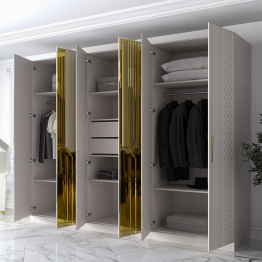 Шкаф распашной 6-ти дверный Савелья кашемир