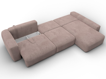 Диван угловой Лига-066 НПБ Лонг угол правый, велюр TOWER