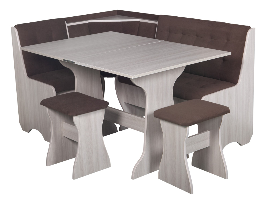 Кухонные уголки, Кухонный уголок Стиль 1Л (со столом СТ3) Ясень шимо светлый / велюр