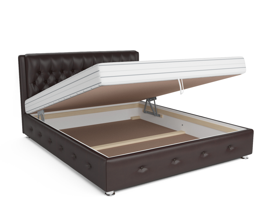 Мягкая кровать, Кровать Граф 160 см (Экокожа)