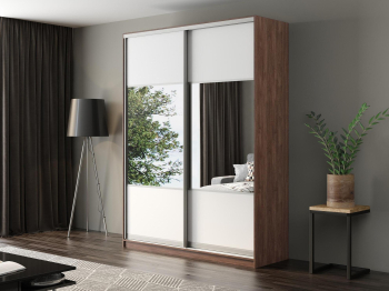 Шкаф-купе Айсберг 180 ШАМОНИ ТЕМНЫЙ (белый/комбинированный)