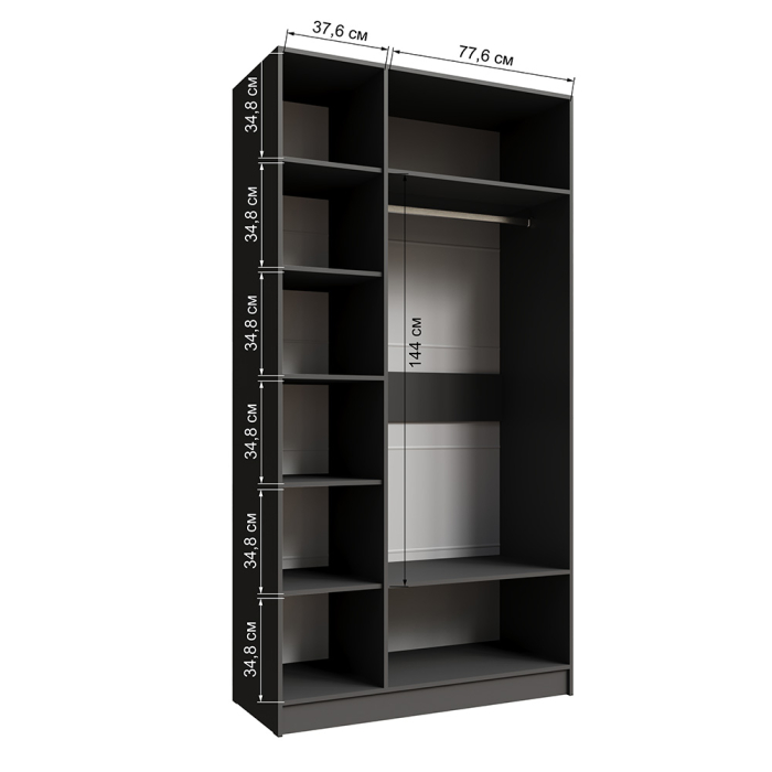 В гостиную, Распашной шкаф с зеркалом Мадрид 1