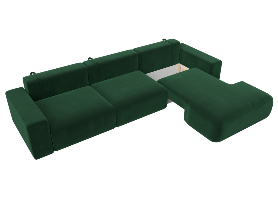 Диваны угловые в гостиную, Диван угловой Лига-036 Классик Лонг правый угол, велюр