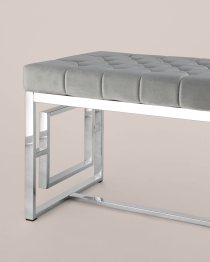 Банкетка-скамейка БРУКЛИН (Сталь серебро)