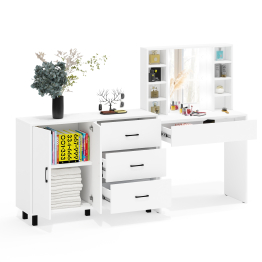 Туалетный столик с подсветкой 115 и тумба-комод 123-1204