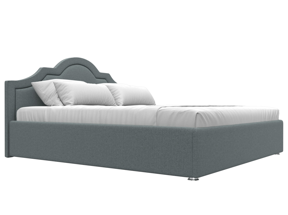 Мягкая кровать, Кровать интерьерная Афина 180, рогожка Амур