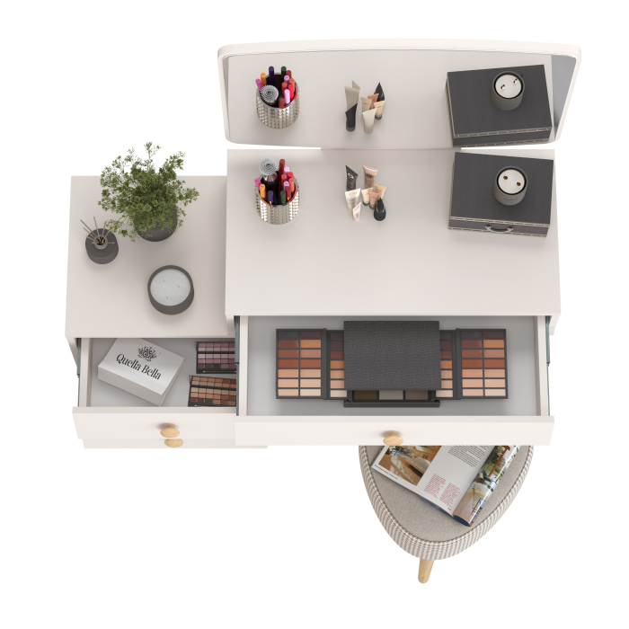 С зеркалом, Банкетка на трёх ножках Ева и трюмо в спальню Афина