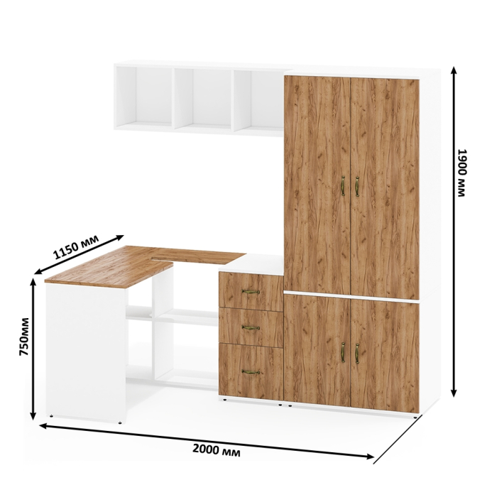 Домашние кабинеты, Мебель в кабинет домашний Лидер-8 компоновка № 31