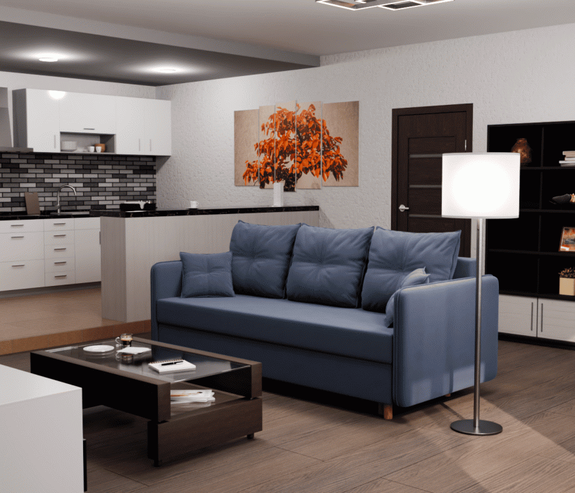 Диваны еврокнижки, Прямой диван Лотос,НПБ,еврокнижка,велюр