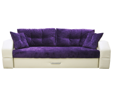 Дизайнерские диваны для гостиной, Диван-кровать еврокнижка Манчестер с подсветкой, 150, велюр/экокожа