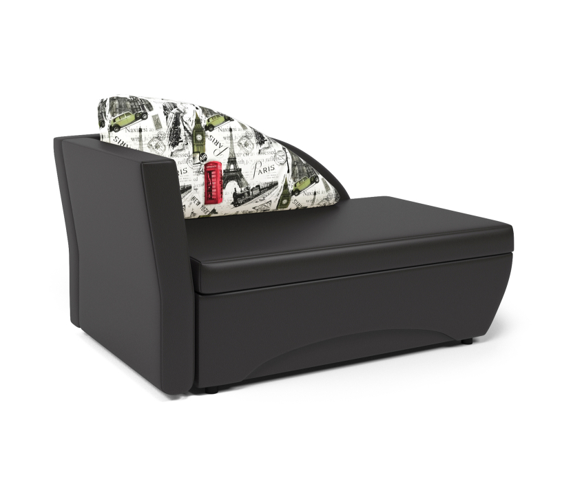 Диваны прямые кухонные, Кушетка Трио, левый экокожа / велюр