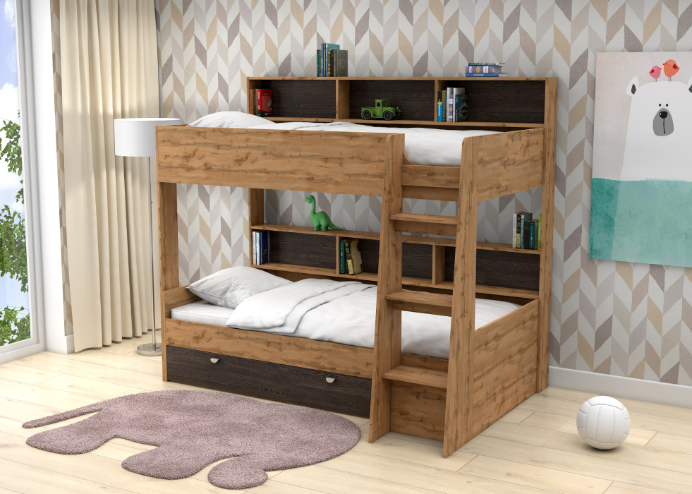 Для подростков, Двухъярусная кровать Golden Kids 1 дуб вотан