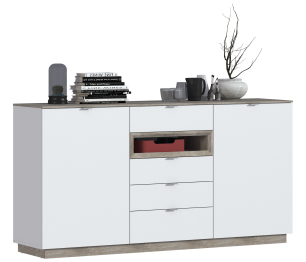 Комод NAGOS СБ-3039 Белый Бриллиант,Дуб Риббек/Белый Бриллиант