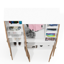 Шкаф для одежды широкий 20Б и пенал с нишей Лидер-8