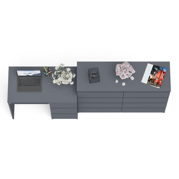 Компьютерные столы, Комод Мори МК1200 8-мь ящиков со столом компьютерным МС-6 правым