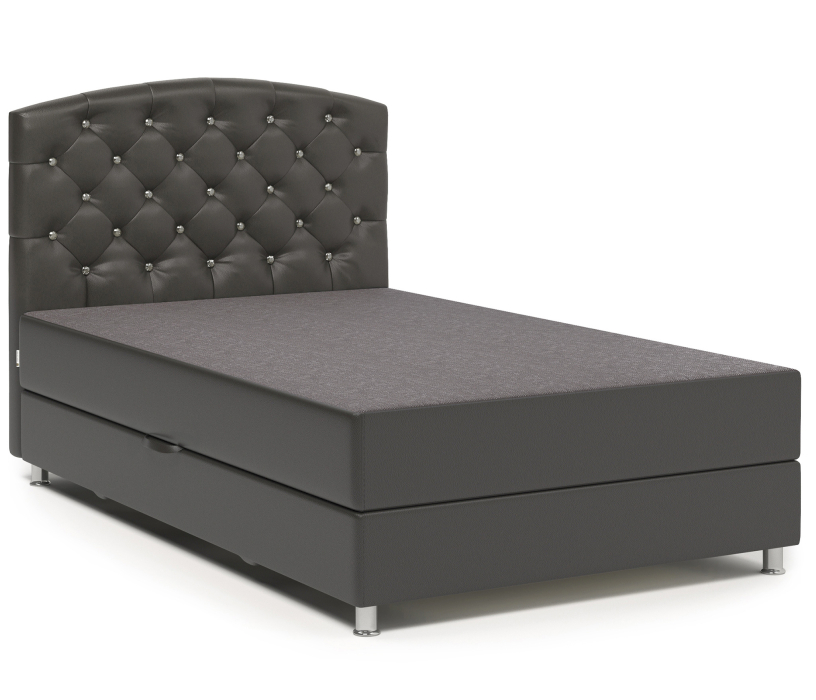 Мягкая кровать, Кровать тахта Премиум Люкс 90 с подъемным механизмом, рогожка / экокожа