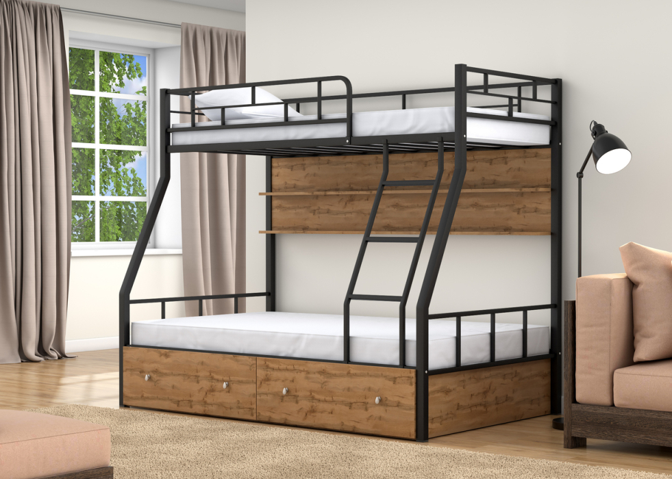 Для подростков, Двухъярусная кровать Раута ящики полка дуб ватан