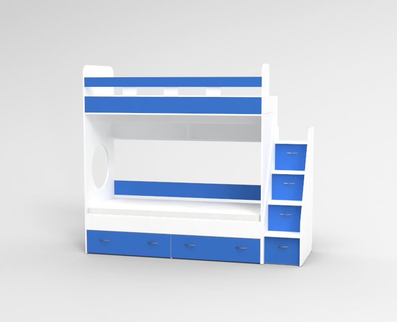 Для подростка, Трехъярусная кровать Юниор,  Белый