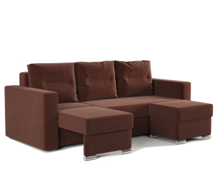 Угловой диван трансформер Рио левый с пуфиком