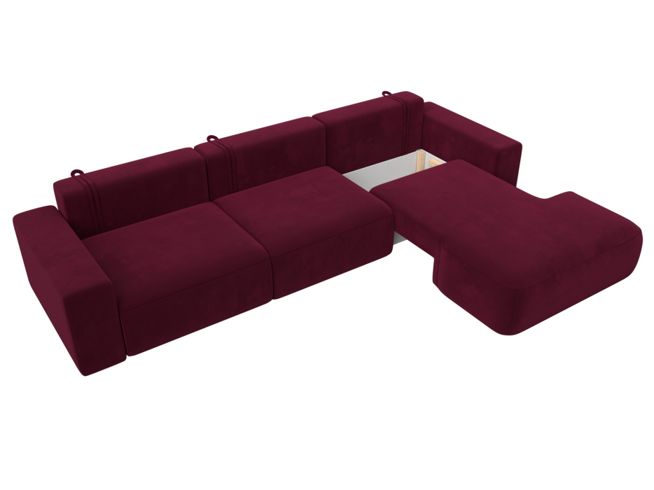 Диваны угловые в гостиную, Диван угловой Лига-036 Классик Лонг правый угол, микровельвет