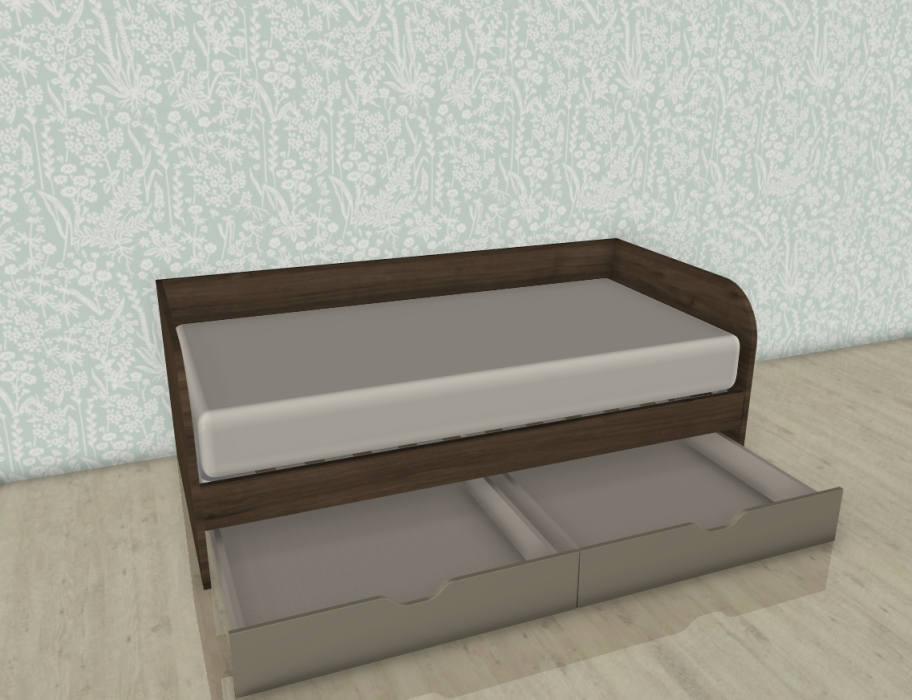 Кровати 90х190, Модульная система Карина Кровать КР-117 Гикори Джексон Темный