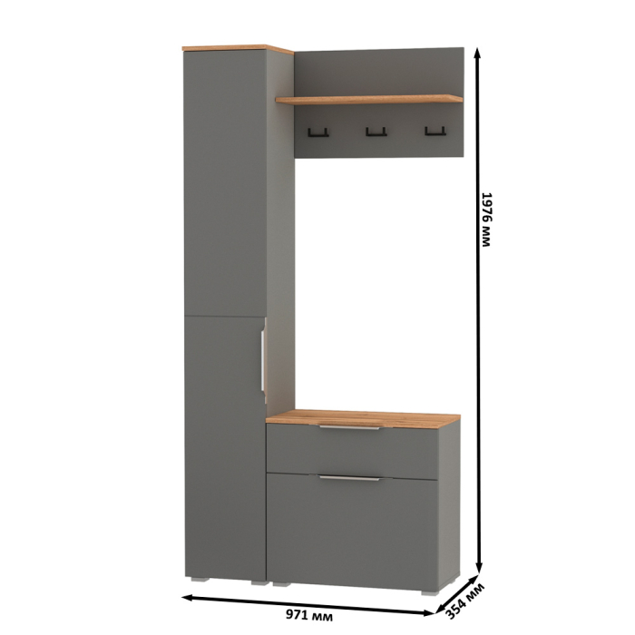 Прихожие, Шкаф-пенал с обувницей и вешалкой для оджеды с полкой Октава.