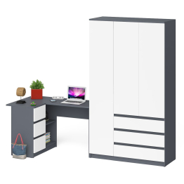 Компьютерный стол угловой МС-16 левый со шкаф-комодом с дверкой 1200 Мори