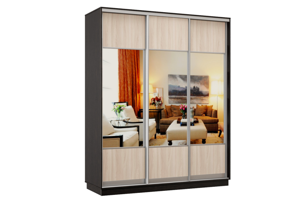 Шкафы-купе, Шкаф-купе Премьер Лайт 21 (05;05;05) трехдверный