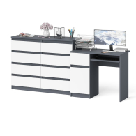 Компьютерные столы, Комод на восемь ящиков Мори 1200.8 и левый компьютерный стол МС-1