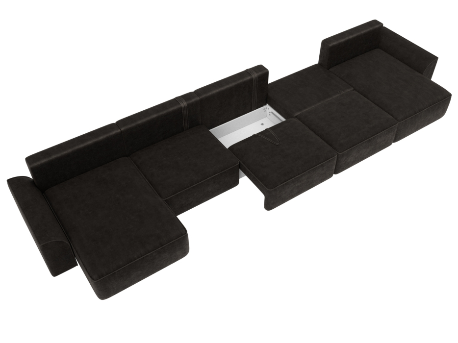 Диваны еврокнижки, Диван П-образный Лига-048 НПБ МегаЛонг, велюр BRUT