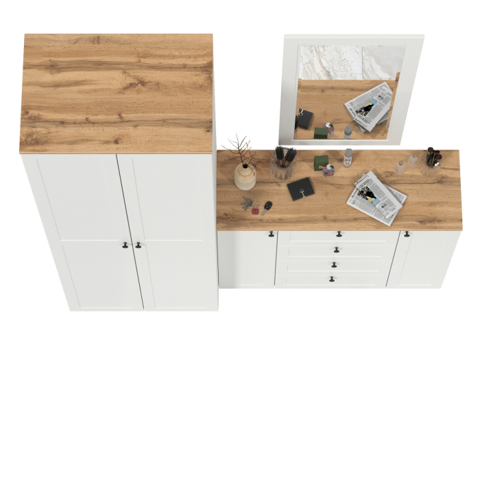 Прихожие, Комод с зеркалом и шкафом для прихожей Остин