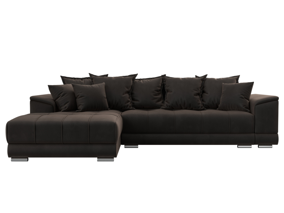 Диваны угловые в гостиную, Угловой диван НордСтар левый угол, велюр