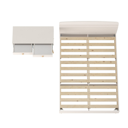 Стол на ножках с ящиками и двуспальная кровать Афина 1400