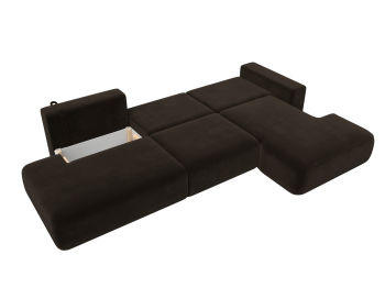 Диван угловой Лига-036 Модерн Лонг правый угол, микровельвет