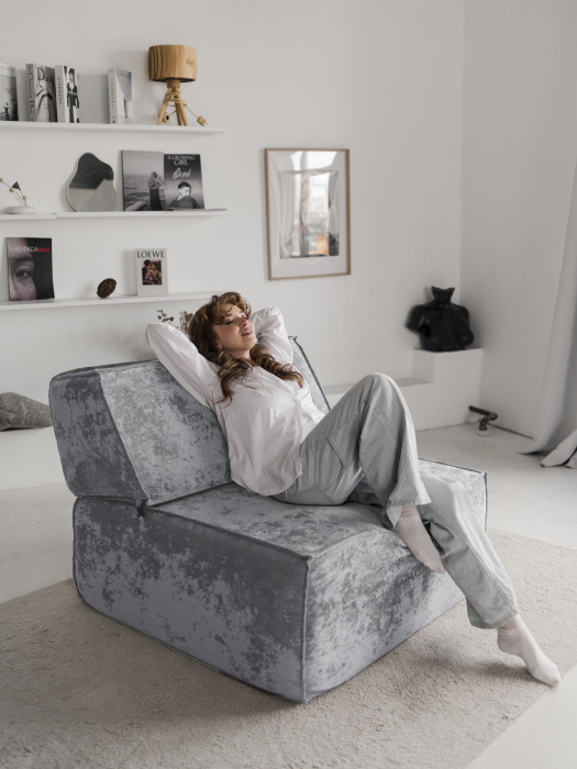 Кресло для отдыха, Бескаркасное кресло Клайд,плюше