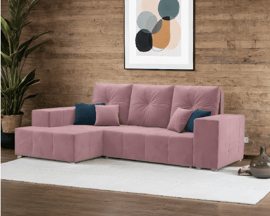 Диваны угловые в гостиную, Диван угловой Монреаль Левый угол (Велюр)