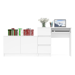 Компьютерный стол три ящика слева с тумбой 900 Мори