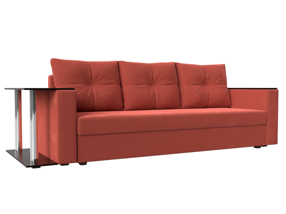 Диваны еврокнижки, Диван прямой Атланта со столом слева, микровельвет