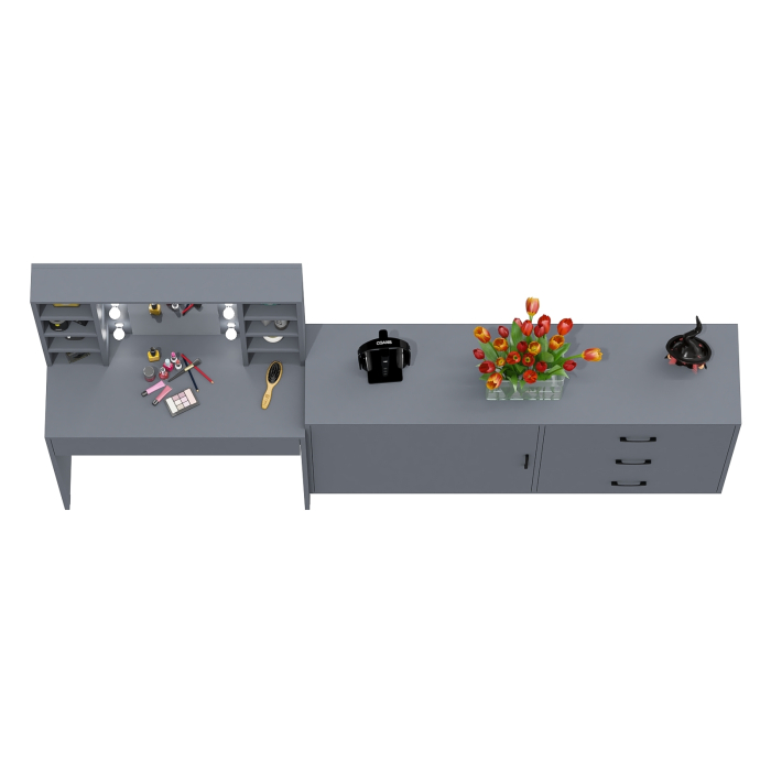 Туалетные столики, Столик туалетный с полочками и с подсветкой и комод 122-1504