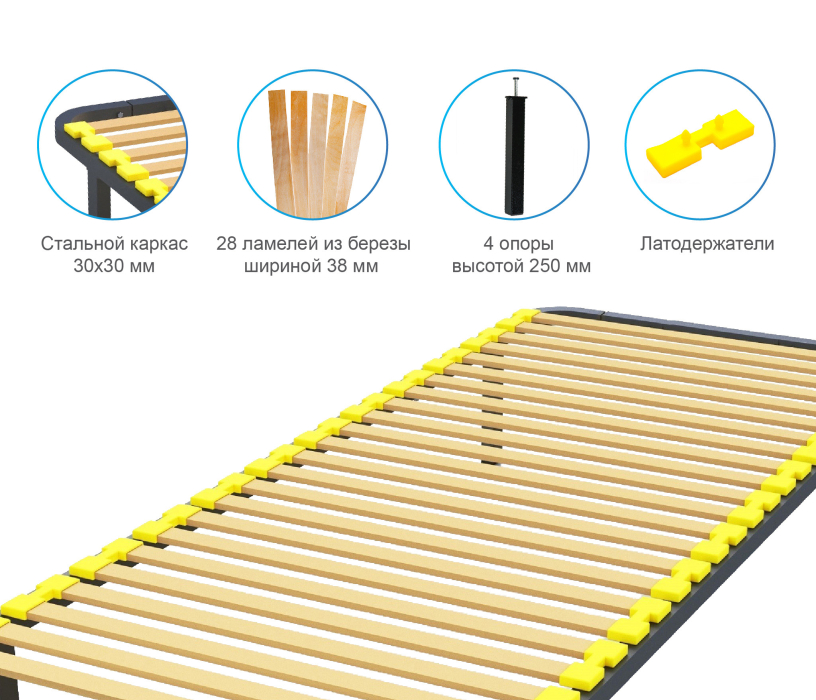 Ортопедические основания, Ортопедическое основание 90х190 см с узкой ламелью