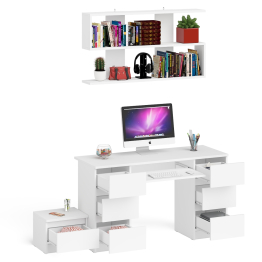 Двухтумбовый стол компьютерный Мори МС-2 с тумбочкой с ящиком и полкой на 1200