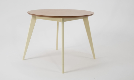 Стол Сканди К 100 слоновая кость/натур со стульями Франк слоновая кость велюр бежевый