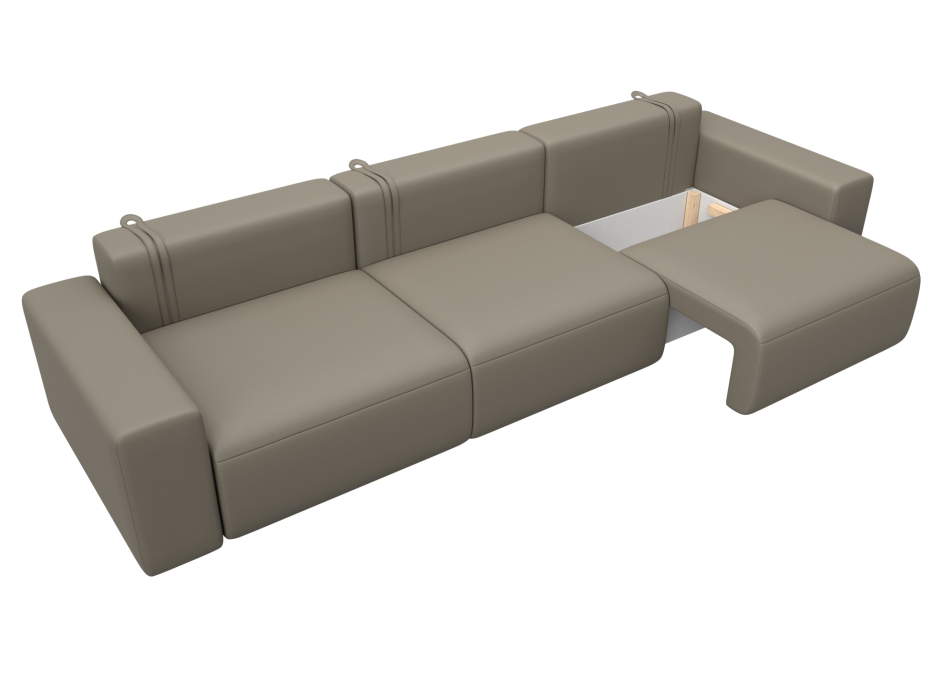 Диваны еврокнижки, Диван прямой Лига-036 НПБ Классик Лонг, экокожа GRIFON