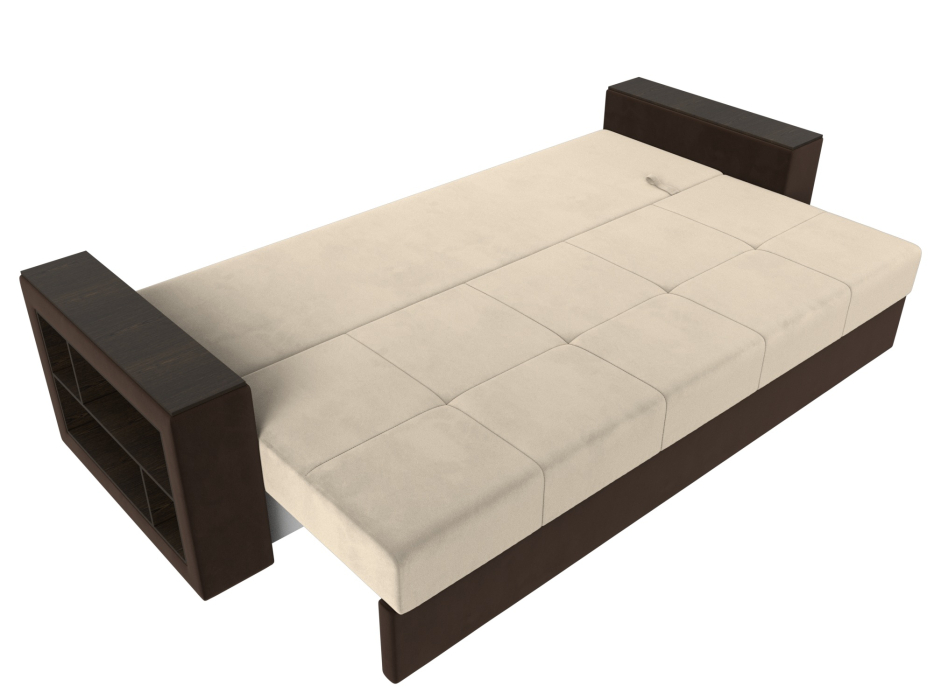 Диваны кровати со спальным местом, Диван прямой Дубай Лайт полки слева, микровельвет