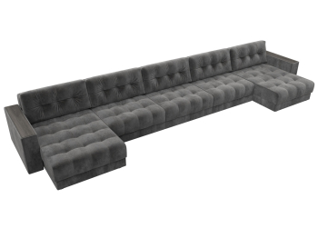 Диван П-образный с декором Лига-049 НПБ Мегалонг, велюр TOWER