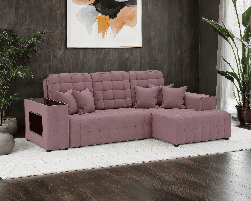 Диваны угловые в гостиную, Диван Мадрид Правый угол (Велюр)