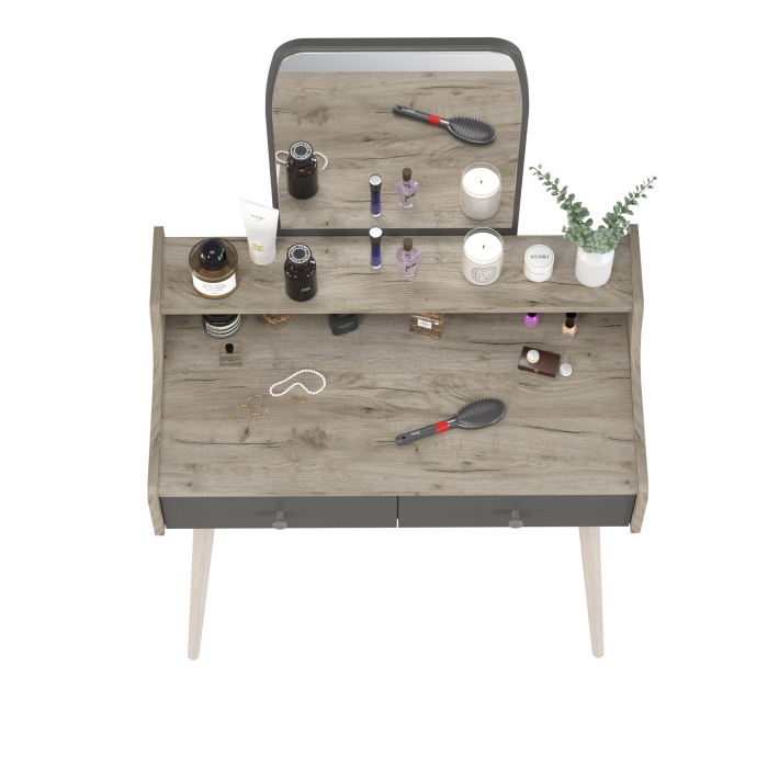 С зеркалом, Трюмо с зеркалом и ящиками на ножках 4-25916