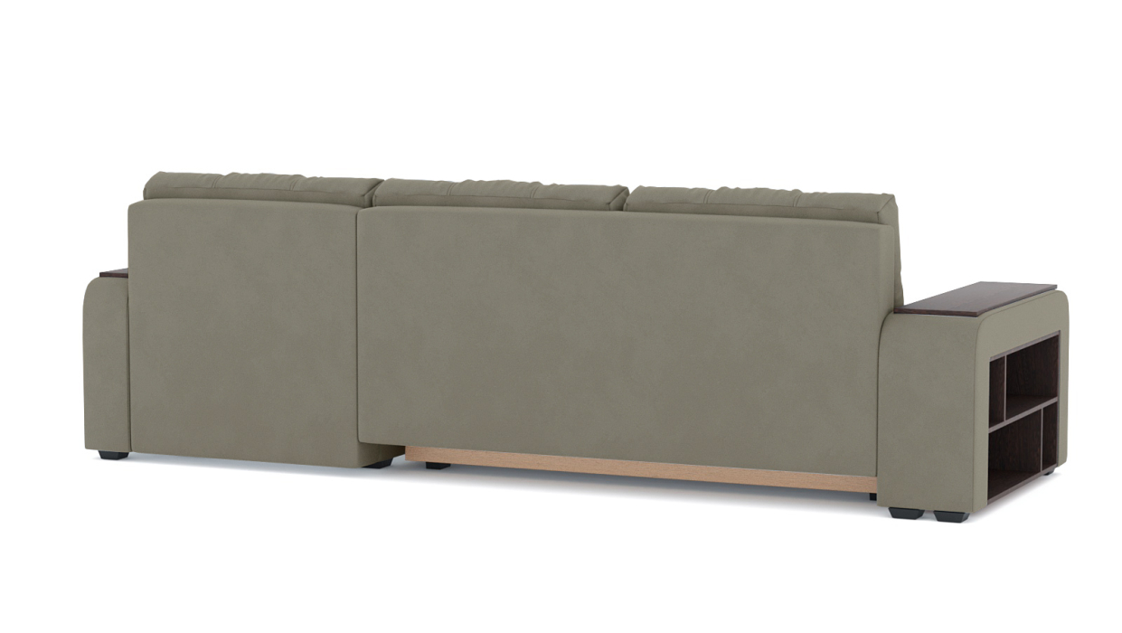 Диваны угловые в гостиную, Диван-кровать угловой Милан ПБ еврокнижка, велюр