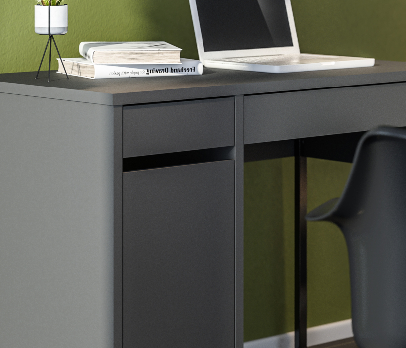 Прямые компьютерные столы, Стол Мика СБ-3309 Диамант серый